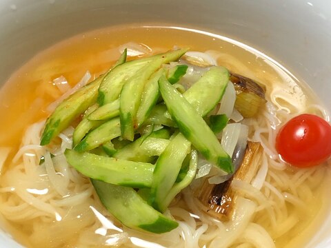 ねぎだらけの冷麺